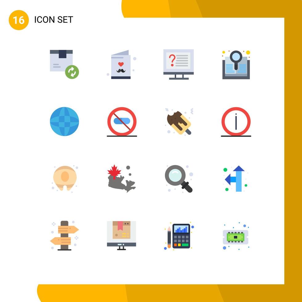 paquete de iconos de vector de stock de 16 signos y símbolos de línea para buscar explorar información de libro de tarjetas paquete editable de elementos creativos de diseño de vectores