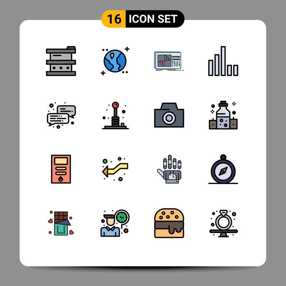 16 Creative Icons Modern Signs and Symbols of chat signal control phone studio Editable Creative Vector Design Elements