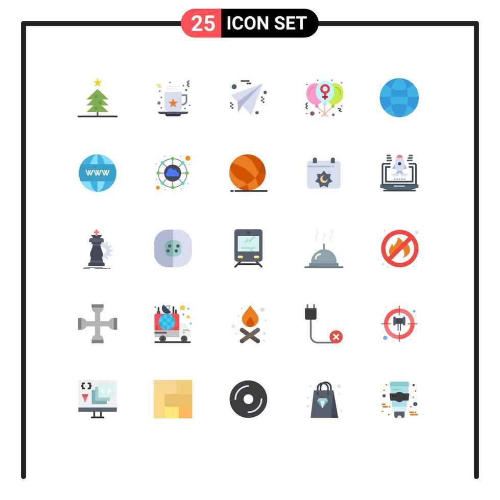 Universal Icon Symbols Group of 25 Modern Flat Colors of science globe plane women heart Editable Vector Design Elements