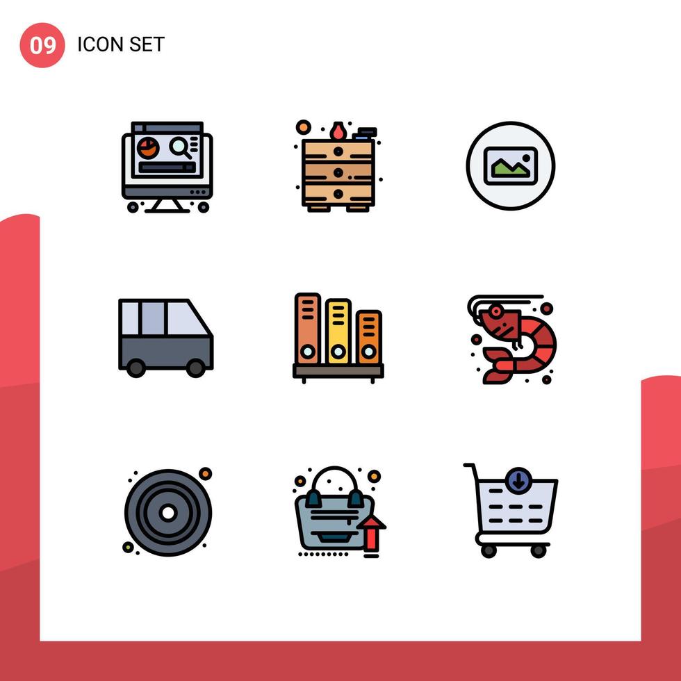 9 Creative Icons Modern Signs and Symbols of school library basic book minibus Editable Vector Design Elements