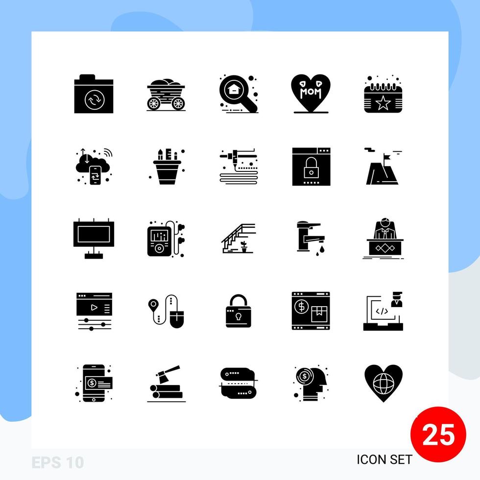 25 Creative Icons Modern Signs and Symbols of event calendar property mother love Editable Vector Design Elements