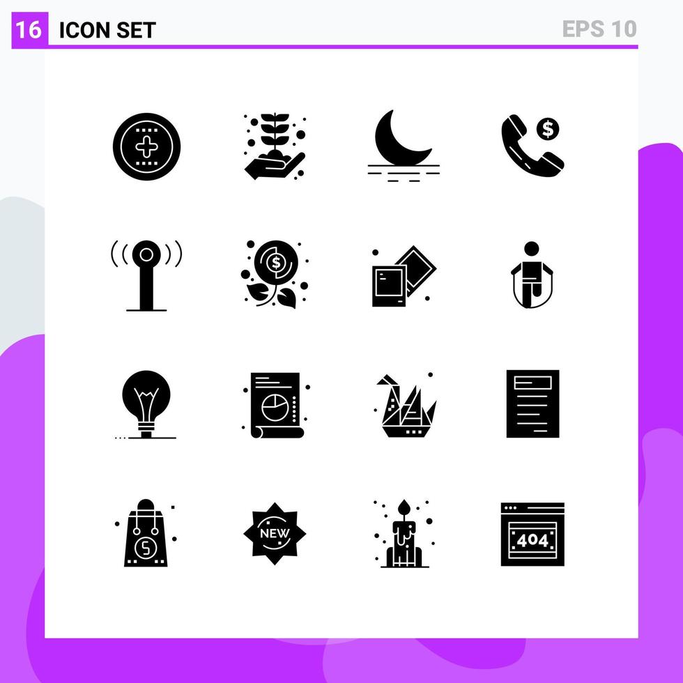 User Interface Pack of 16 Basic Solid Glyphs of budget signal fog service online Editable Vector Design Elements