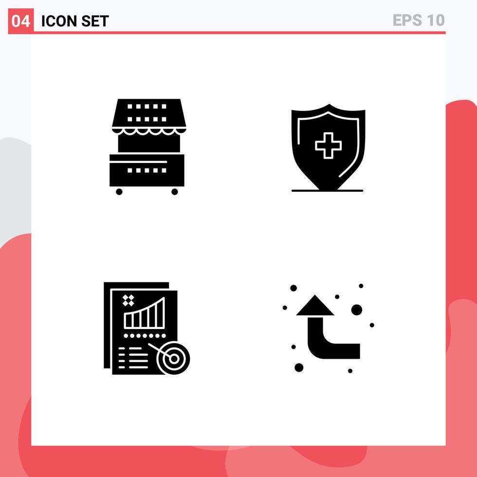 4 Creative Icons Modern Signs and Symbols of cooking analytics kiosk sign report Editable Vector Design Elements
