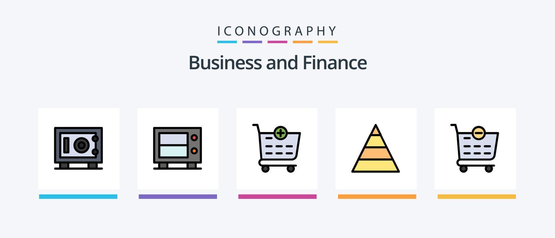 Finance Line Filled 5 Icon Pack Including . wallet. shopping cart. checkout. Creative Icons Design vector