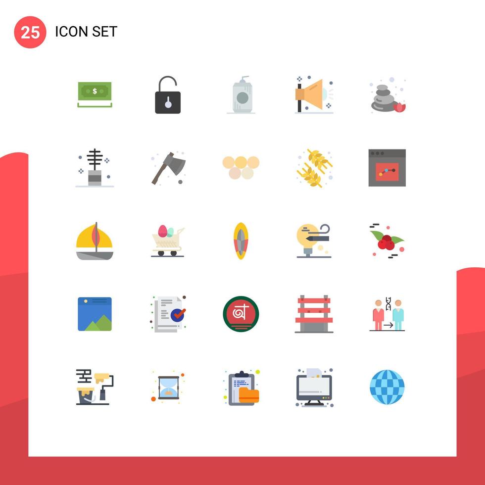 conjunto de 25 iconos de ui modernos símbolos signos para marketing seo seguridad negocio bebida elementos de diseño vectorial editables vector