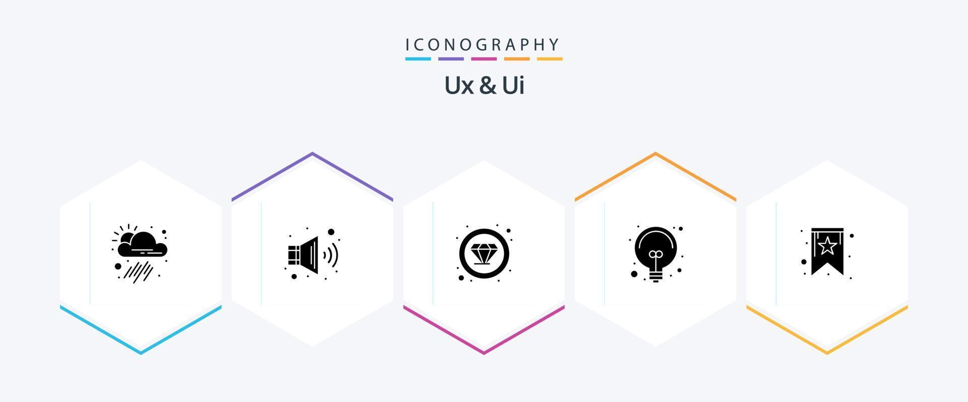 Ux And Ui 25 Glyph icon pack including used. bookmark. quality. solution. idea vector