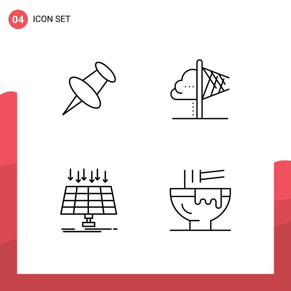Stock Vector Icon Pack of 4 Line Signs and Symbols for marker panel creativity insight technology Editable Vector Design Elements
