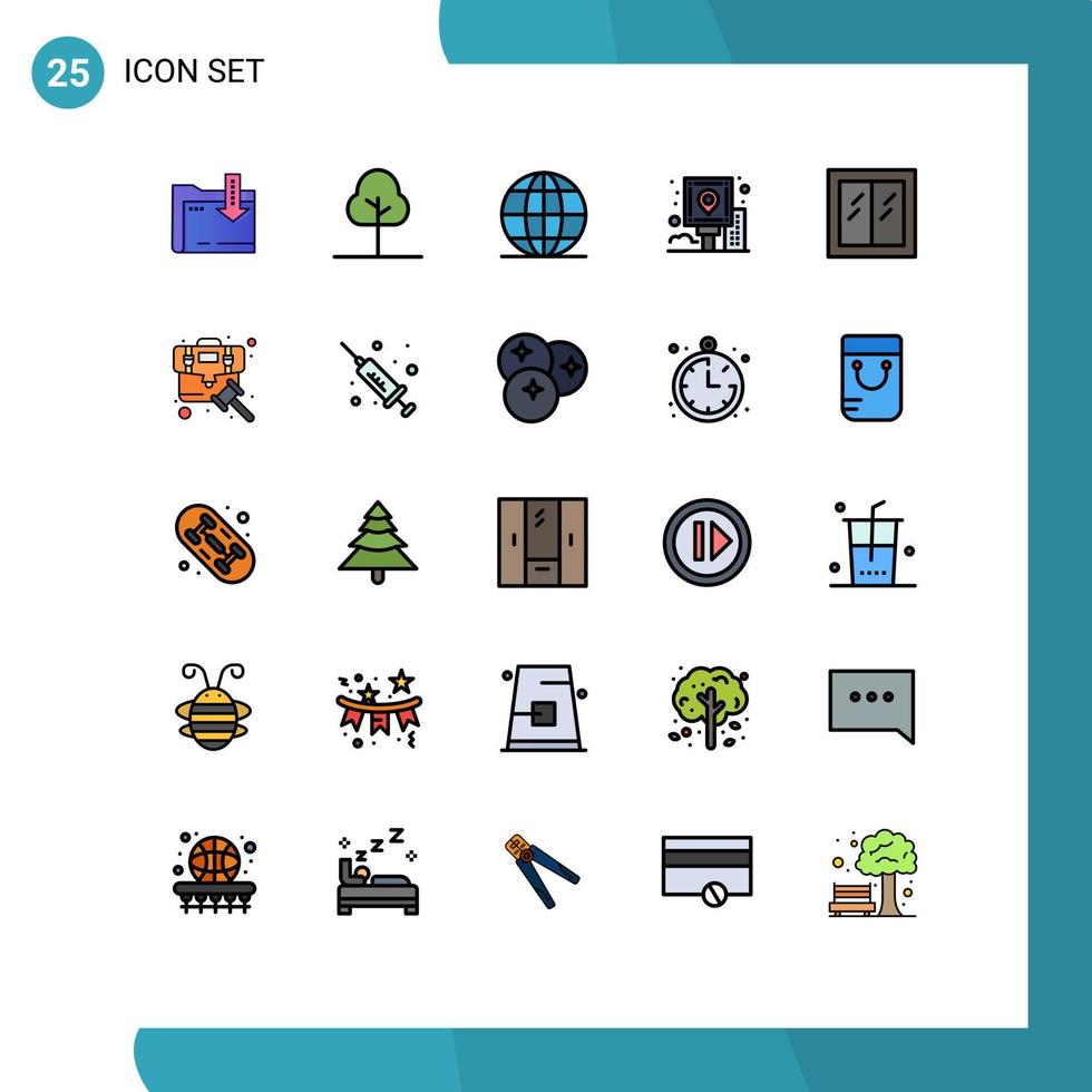 Stock Vector Icon Pack of 25 Line Signs and Symbols for house route global post guide Editable Vector Design Elements