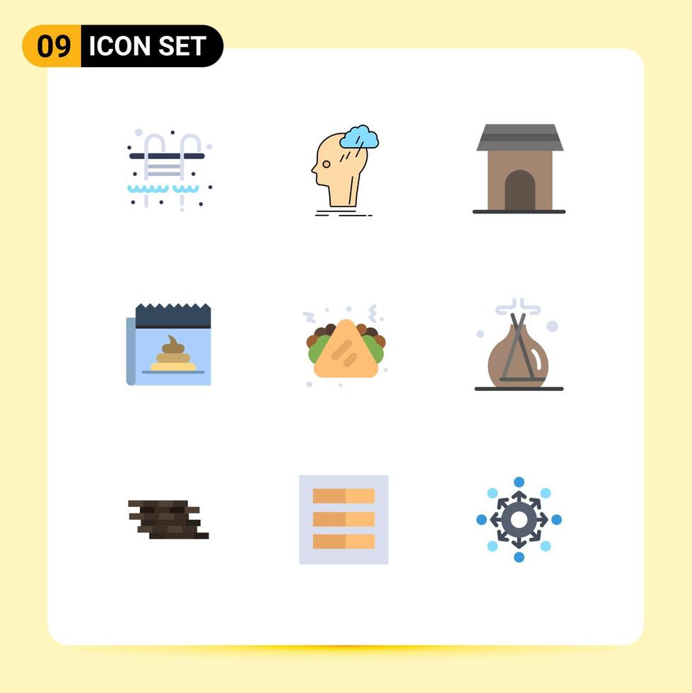 Pictogram Set of 9 Simple Flat Colors of news hoax apartment fake household Editable Vector Design Elements