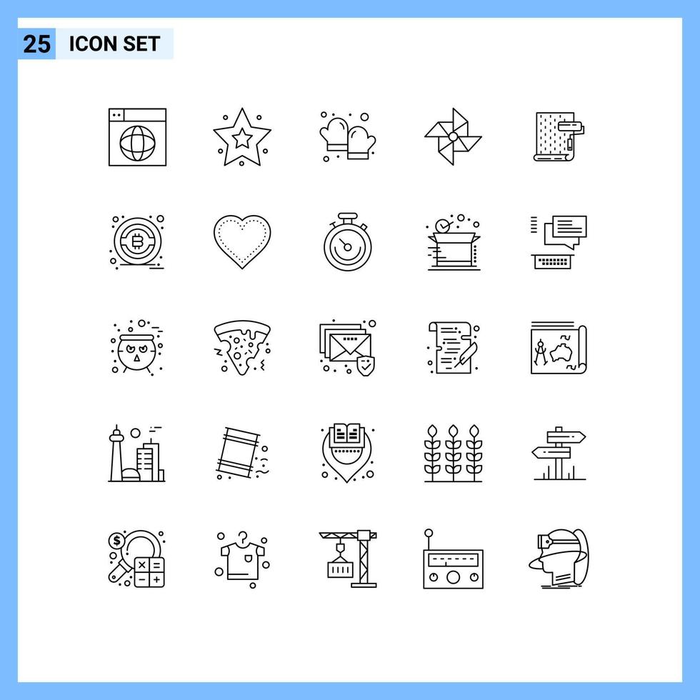 Modern Set of 25 Lines and symbols such as design paint baked windmill spring Editable Vector Design Elements