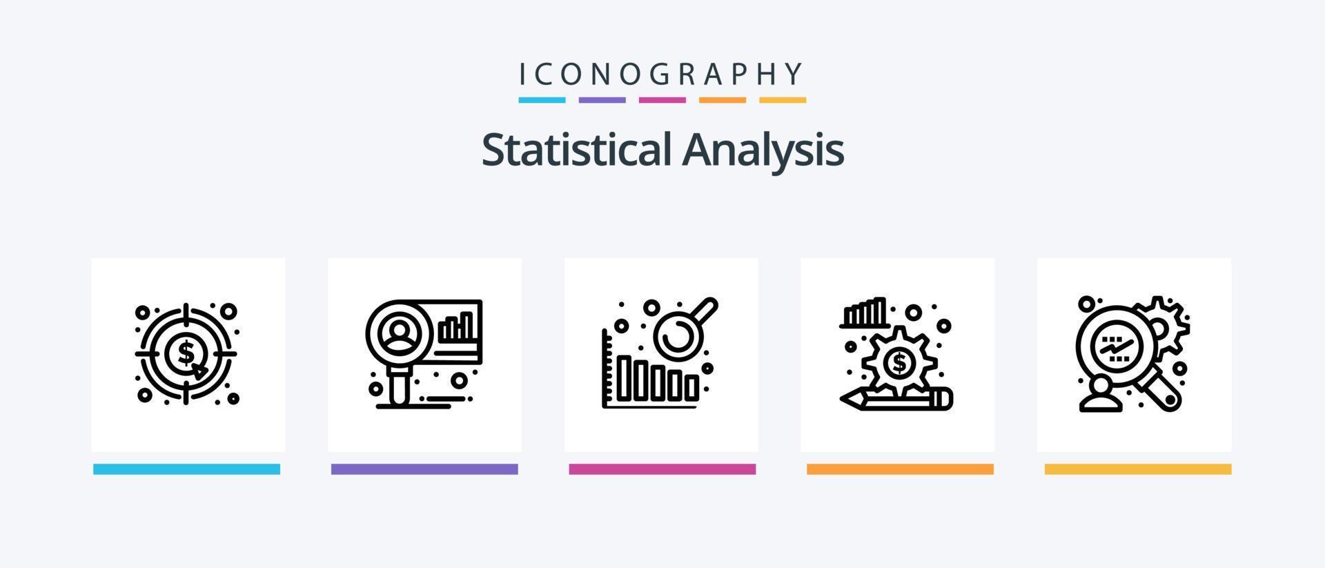 Statistical Analysis Line 5 Icon Pack Including finance. analysis. money. accounting. exchange. Creative Icons Design vector