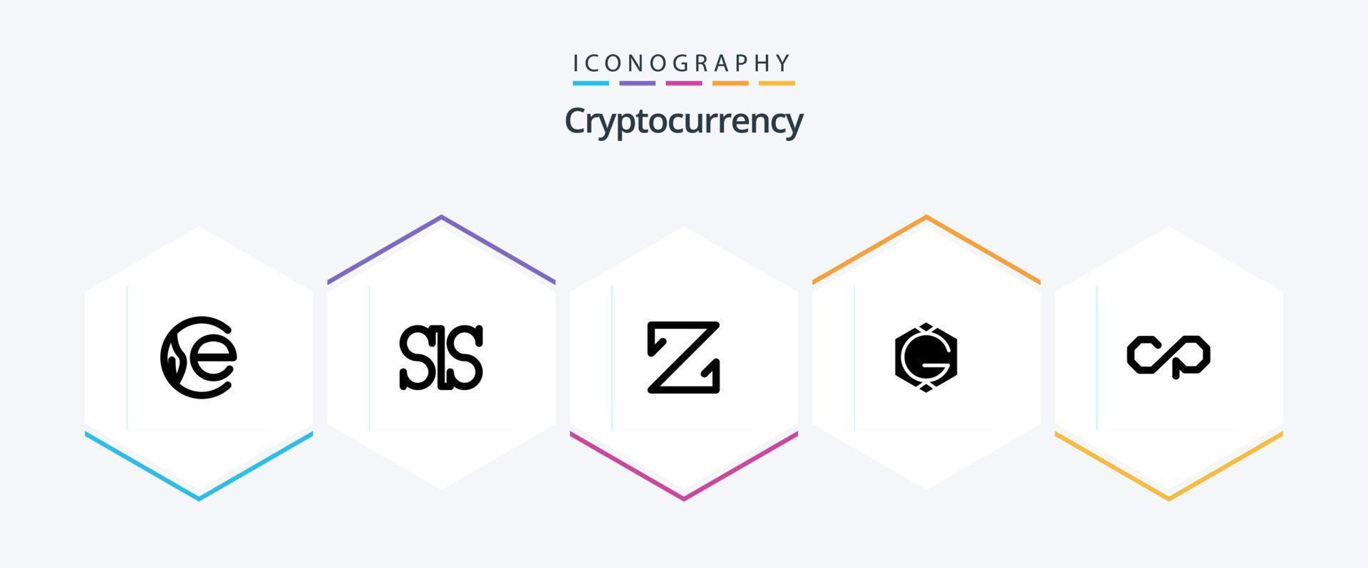 Cryptocurrency 25 Glyph icon pack including crypto . grid coin . crypto currency. crypto vector