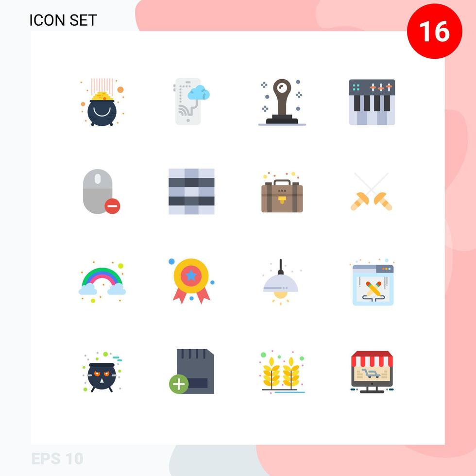 paquete de iconos vectoriales de stock de 16 signos y símbolos de línea para dispositivos tecnología musical celebración festiva paquete editable de elementos creativos de diseño vectorial vector