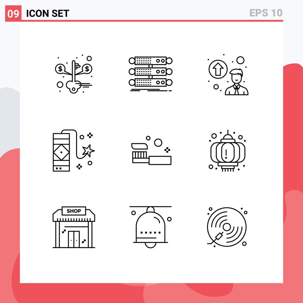 Universal Icon Symbols Group of 9 Modern Outlines of bathroom firework data firecracker carnival Editable Vector Design Elements