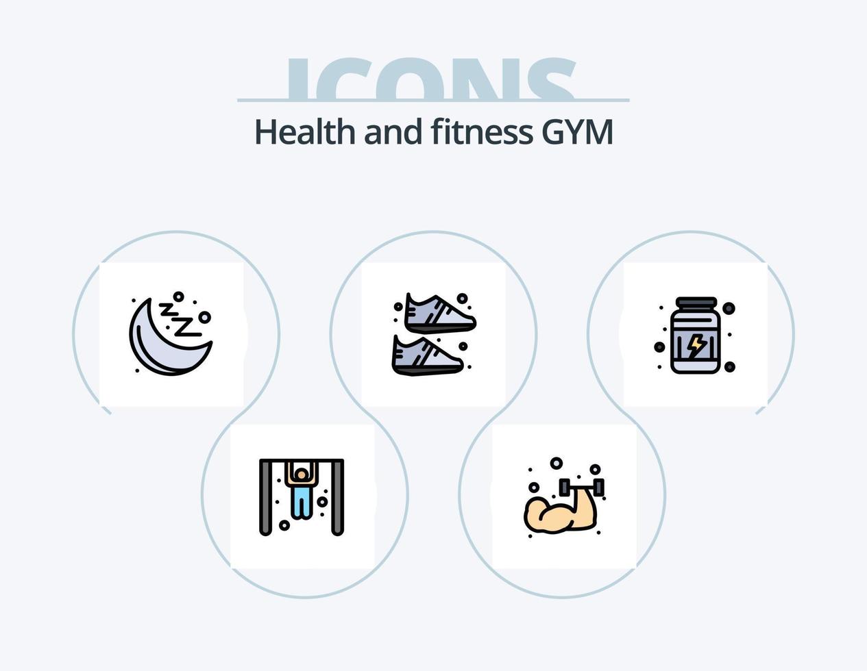 paquete de iconos llenos de línea de gimnasio 5 diseño de iconos. . Lista de Verificación. gimnasta. junta. suplemento vector