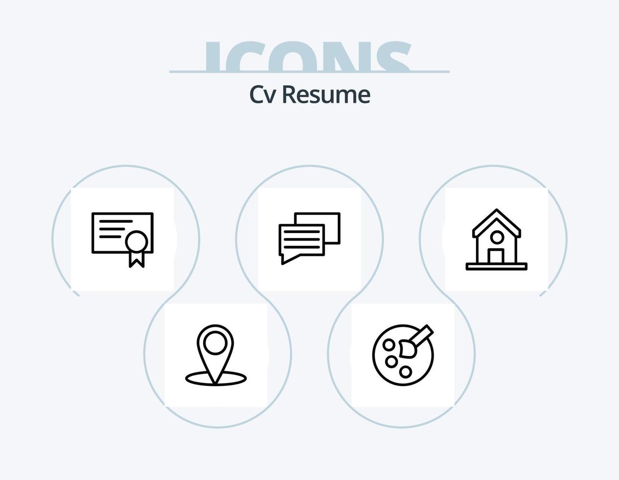 Cv Resume Line Icon Pack 5 Icon Design. . diploma. learn. certificate. globe vector