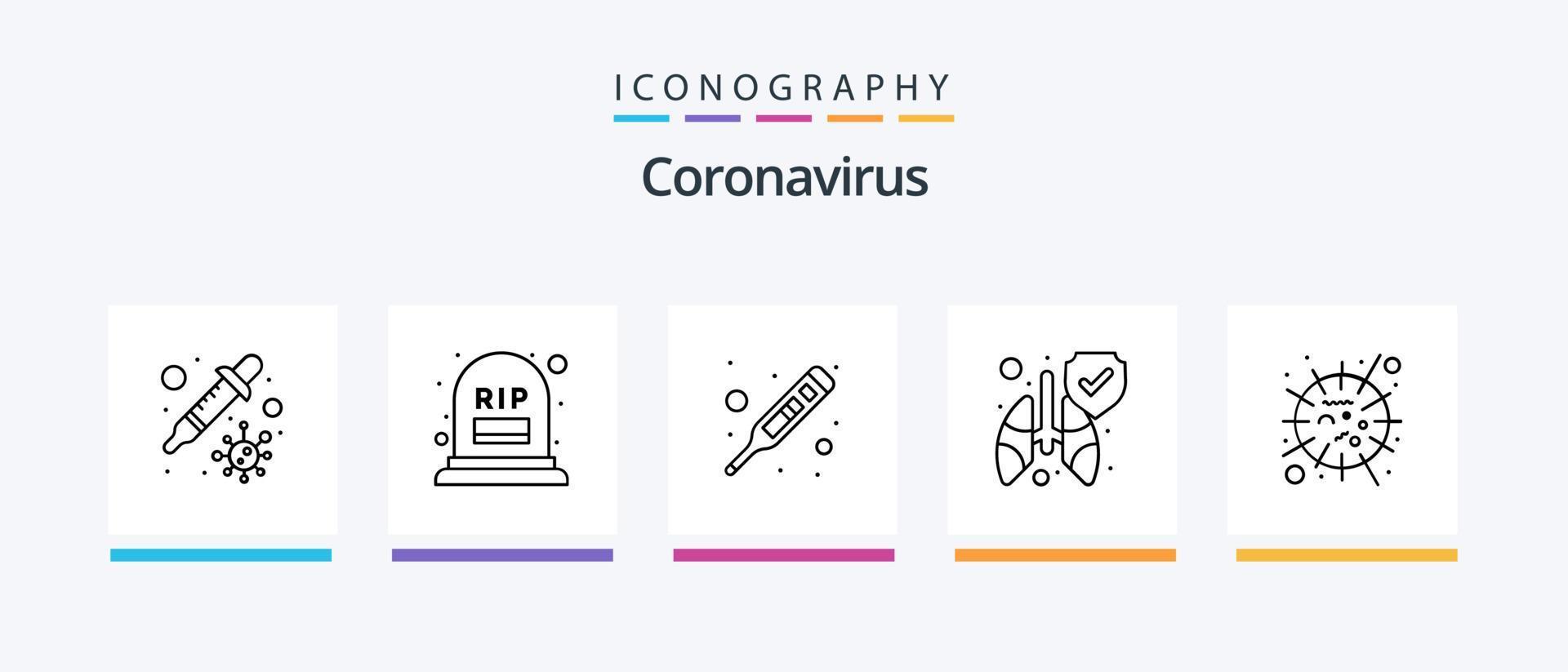 Coronavirus Line 5 Icon Pack Including coronavirus. vaccine. virus protection. protection. virus. Creative Icons Design vector