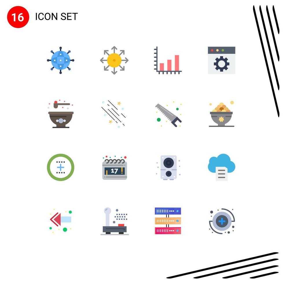 Stock Vector Icon Pack of 16 Line Signs and Symbols for bowl mac news app chart Editable Pack of Creative Vector Design Elements