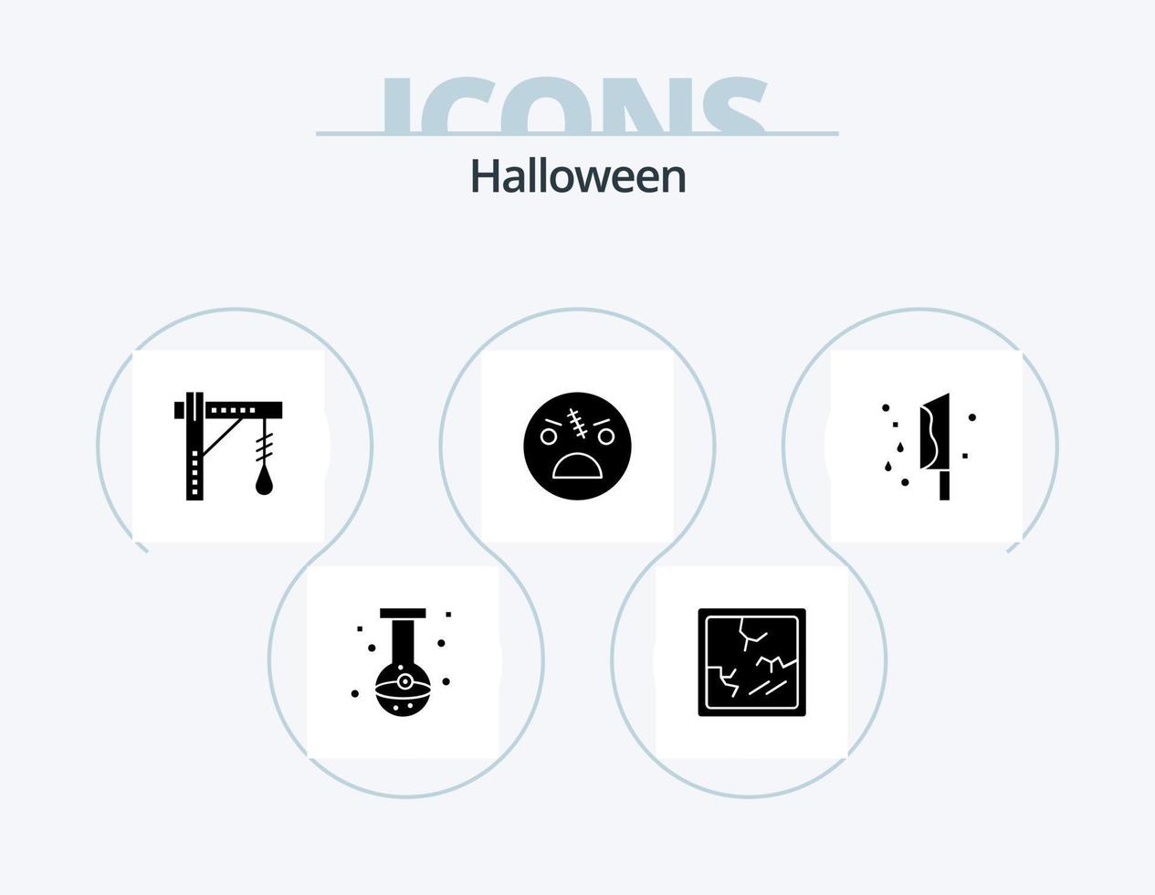 paquete de iconos de glifos de halloween 5 diseño de iconos. zombi. de miedo. brillo. Víspera de Todos los Santos. ligero vector