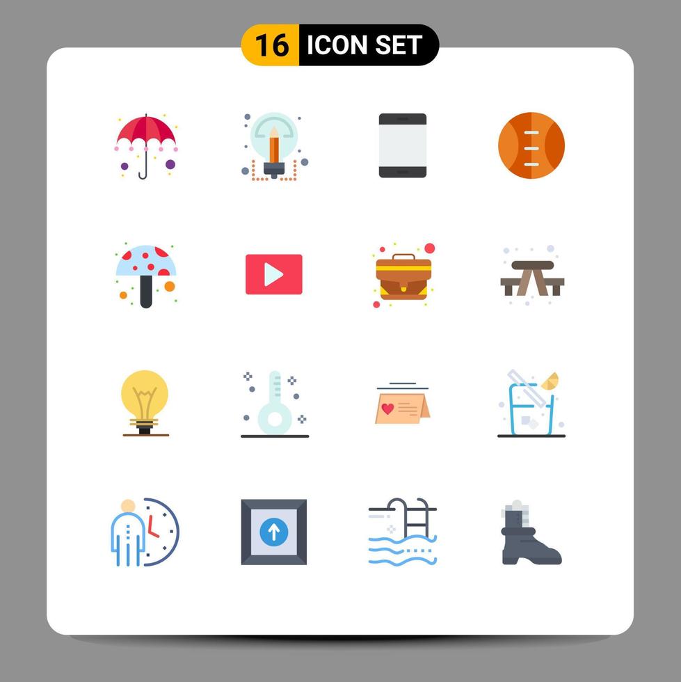 16 Creative Icons Modern Signs and Symbols of mushroom food computers sport ipad Editable Pack of Creative Vector Design Elements