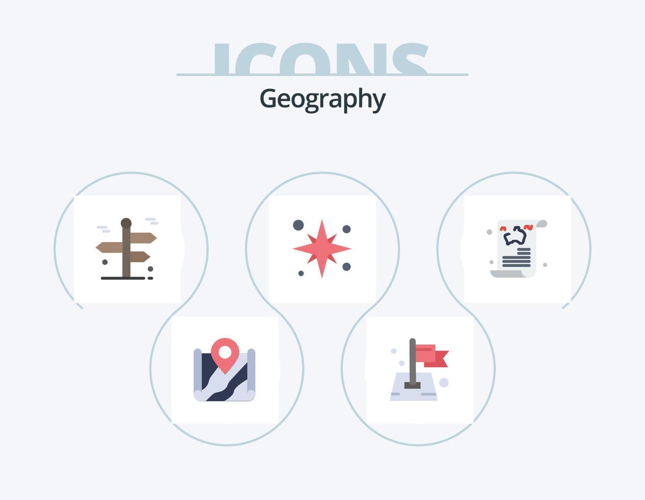 paquete de iconos planos de geografía 5 diseño de iconos. mar. vacaciones. objetivo. viaje. viajar vector
