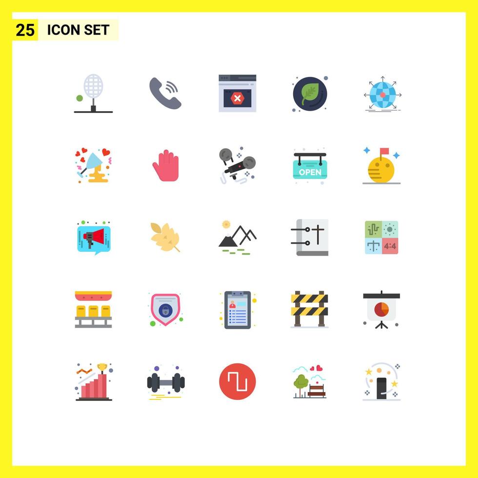 25 Creative Icons Modern Signs and Symbols of global school internet leaf error Editable Vector Design Elements