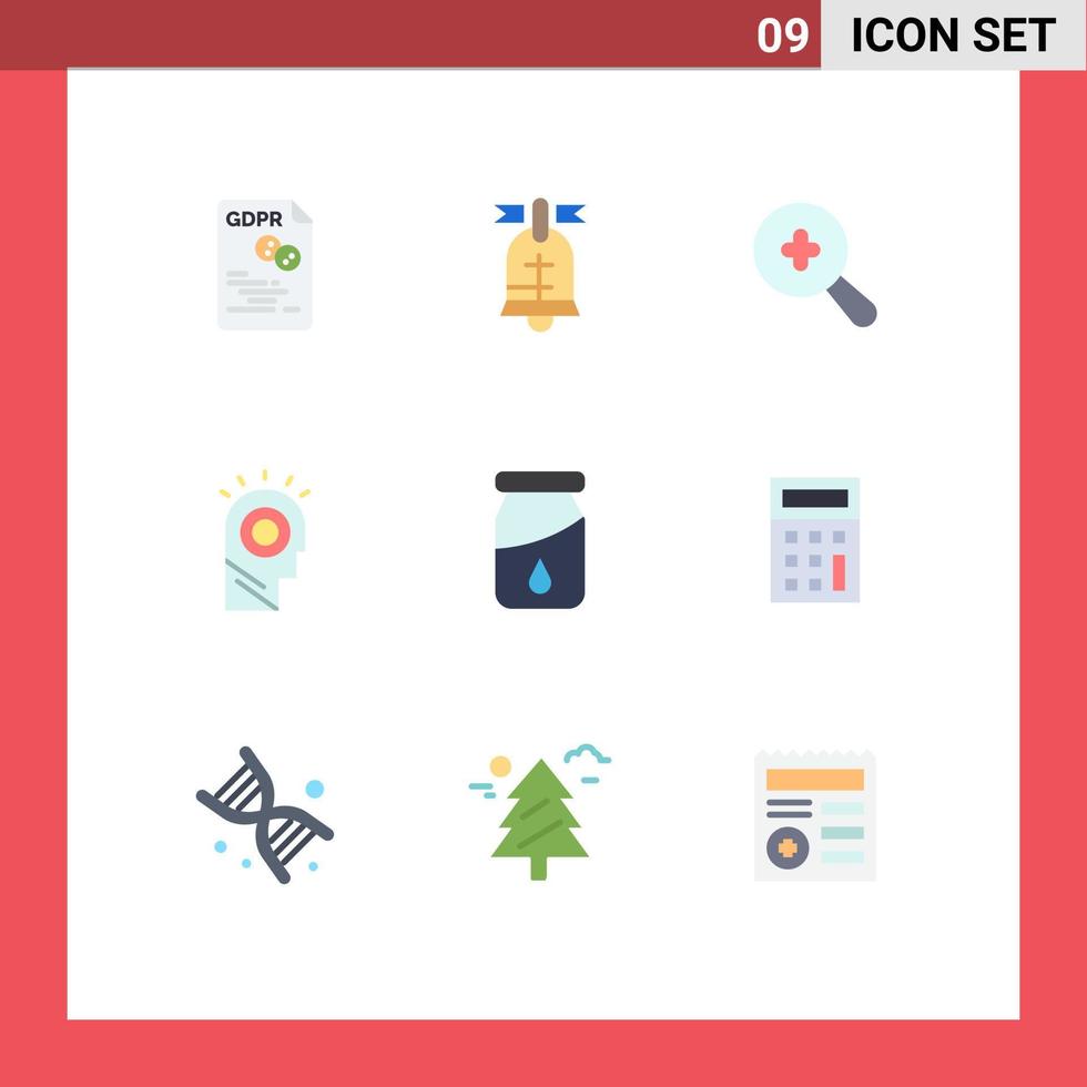 Group of 9 Flat Colors Signs and Symbols for drop hat usa man idea Editable Vector Design Elements