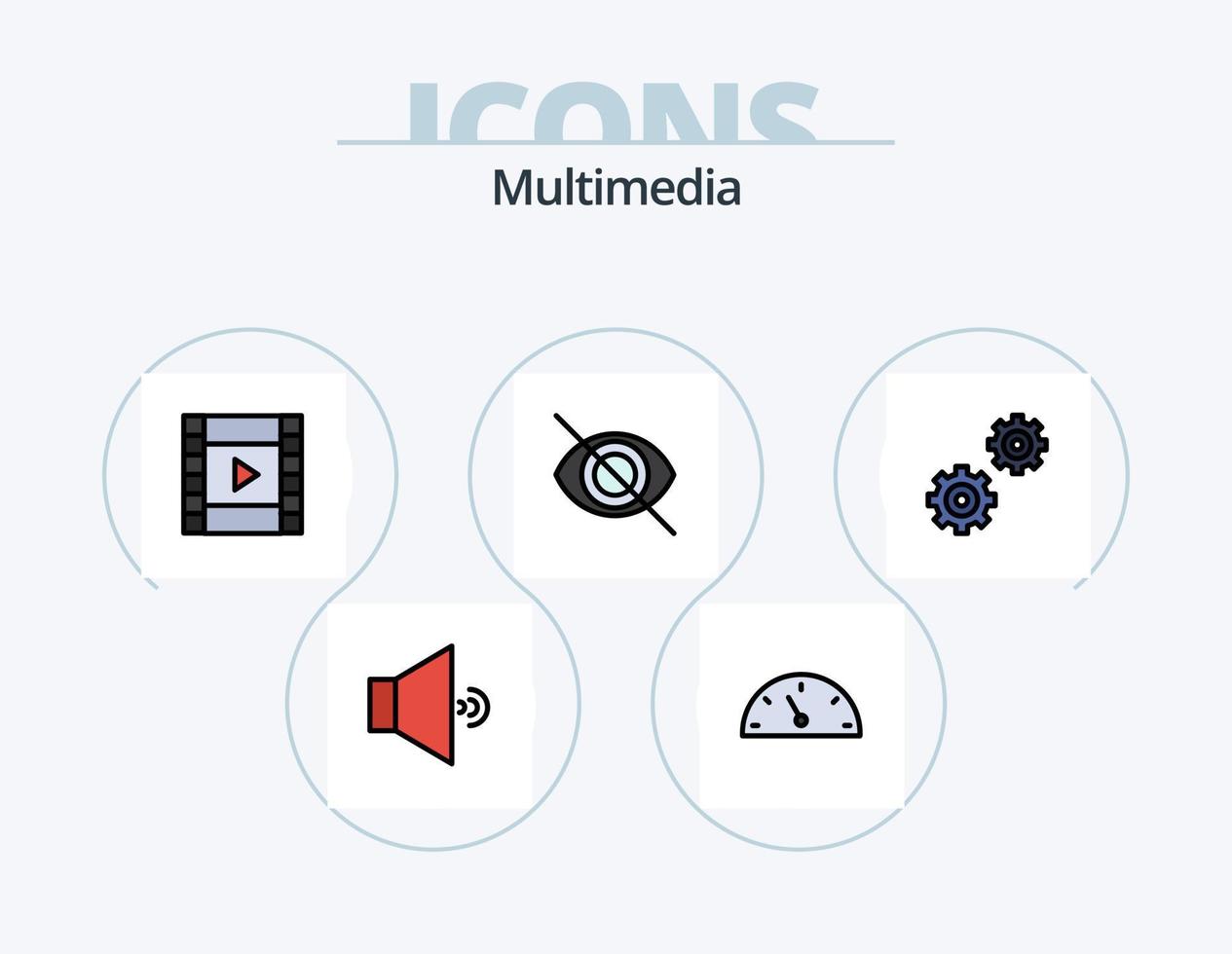 paquete de iconos llenos de línea multimedia 5 diseño de iconos. . . volumen. palanca. control vector