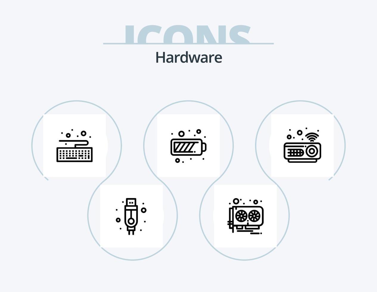 Hardware Line Icon Pack 5 Icon Design. . security. circle. cctv. hardware vector