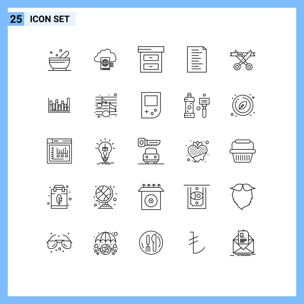 Pack of 25 creative Lines of graph modern business ceremony website Editable Vector Design Elements