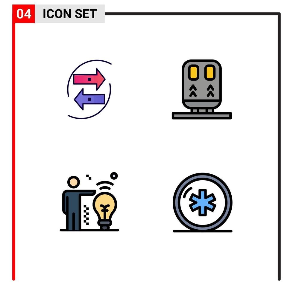 Set of 4 Modern UI Icons Symbols Signs for chang transportation exchang back man Editable Vector Design Elements