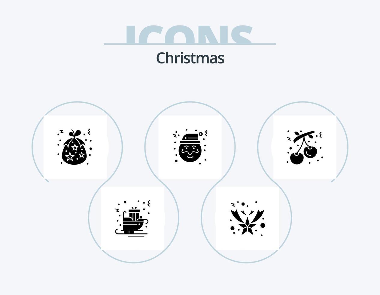 Christmas Glyph Icon Pack 5 Icon Design. christmas. santa. bag. claus. holidays vector