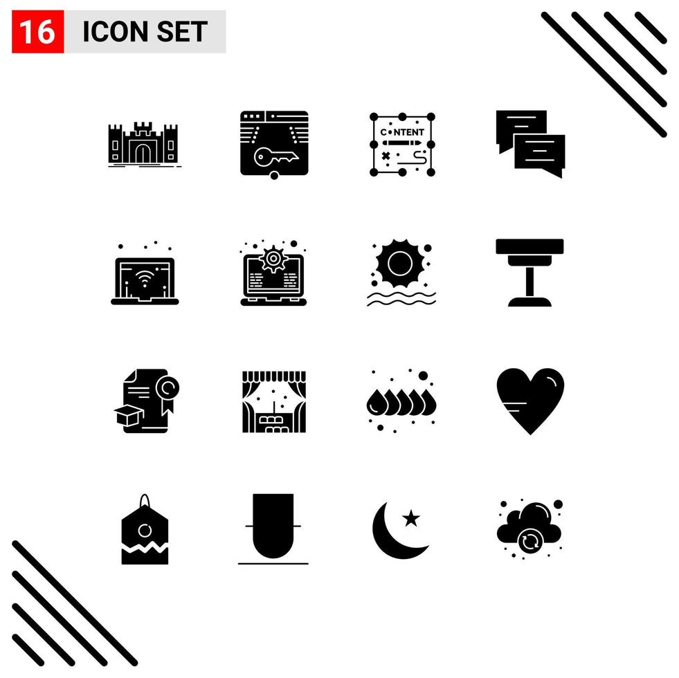 16 Creative Icons Modern Signs and Symbols of network education form chat duplicate Editable Vector Design Elements