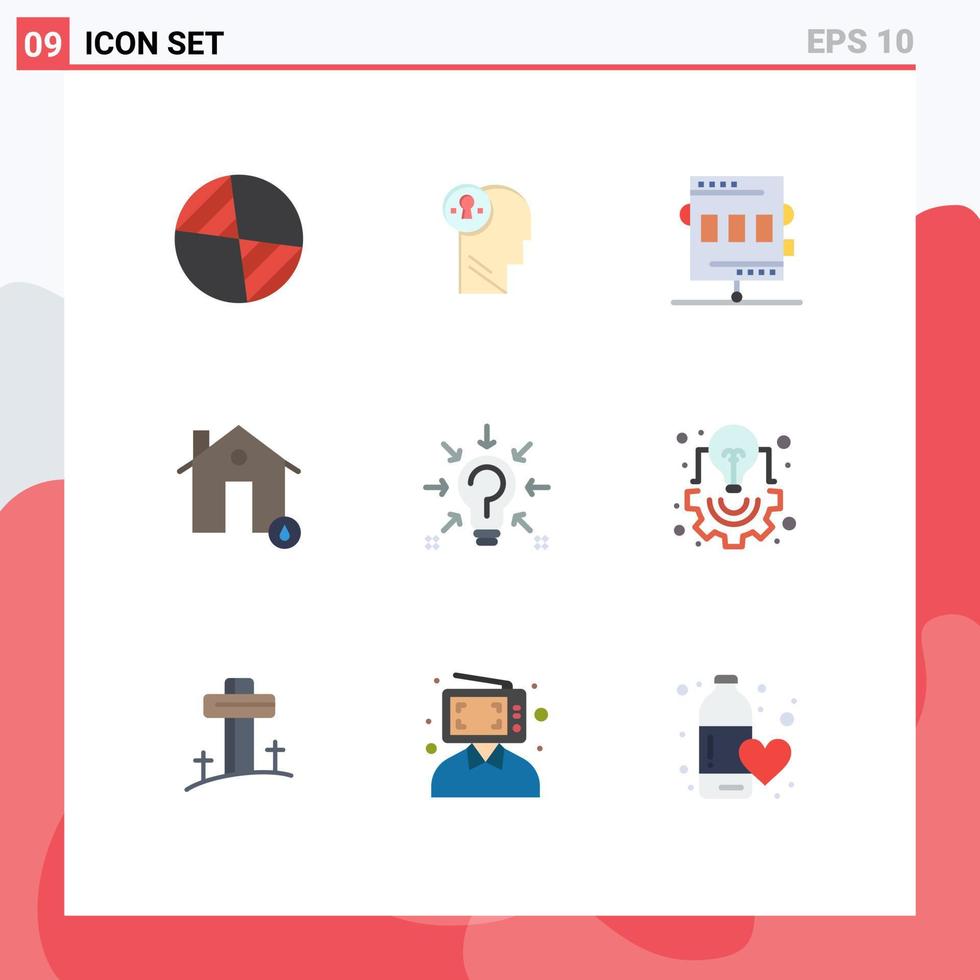 9 Creative Icons Modern Signs and Symbols of house fire activities estate recreation Editable Vector Design Elements