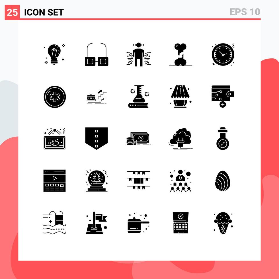 Set of 25 Modern UI Icons Symbols Signs for christmas doctor sensor broken science Editable Vector Design Elements