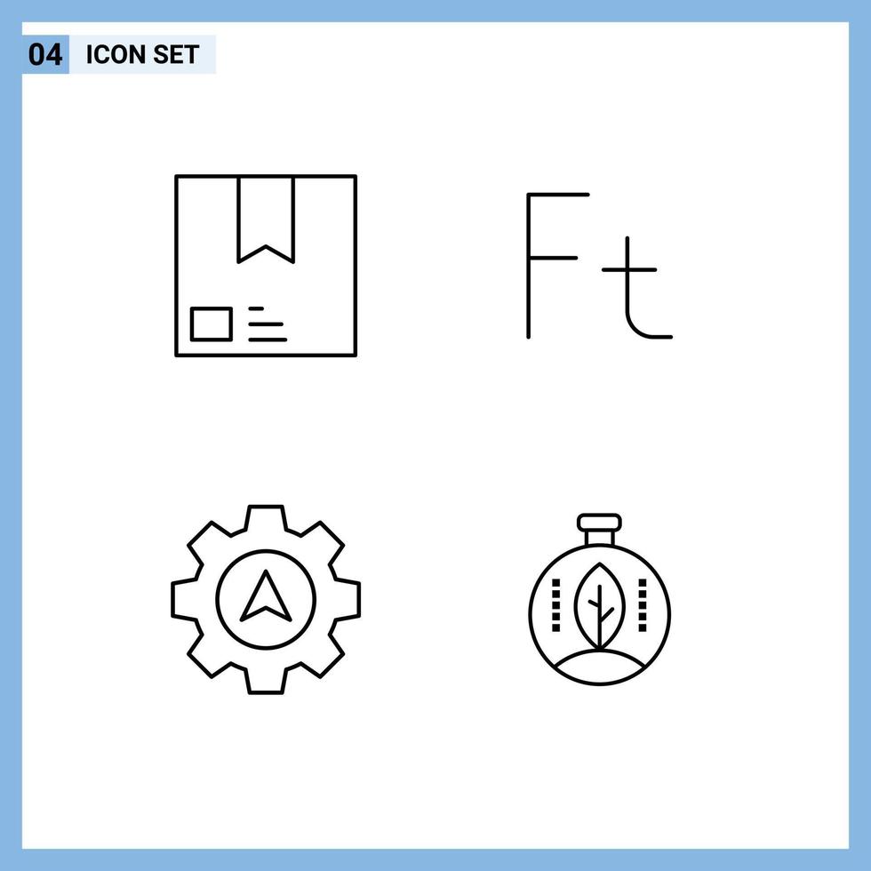 Set of 4 Modern UI Icons Symbols Signs for deliver hungary package currency cursor Editable Vector Design Elements