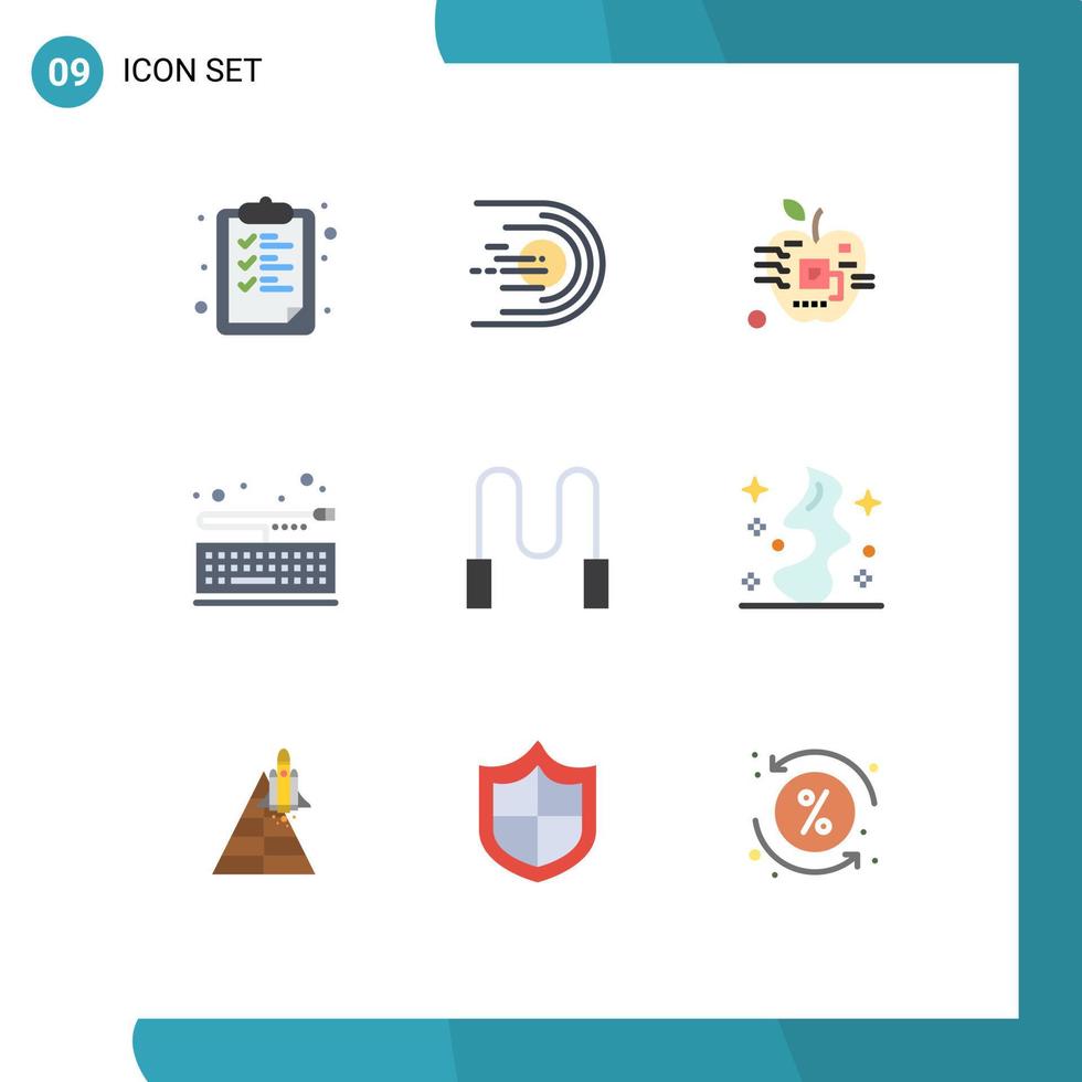 Modern Set of 9 Flat Colors and symbols such as keypad key space board digital Editable Vector Design Elements