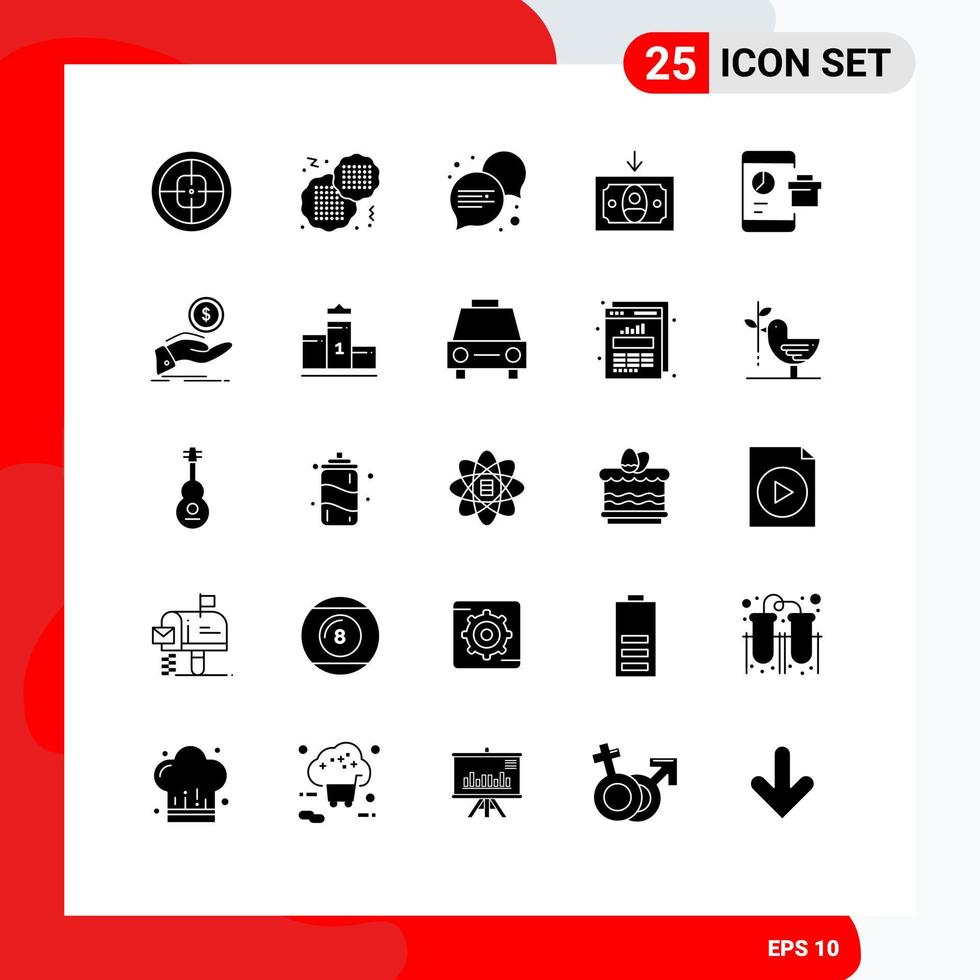 paquete de iconos de vector de stock de 25 signos y símbolos de línea para seo marketing comunicación negocio cobro elementos de diseño de vector editables