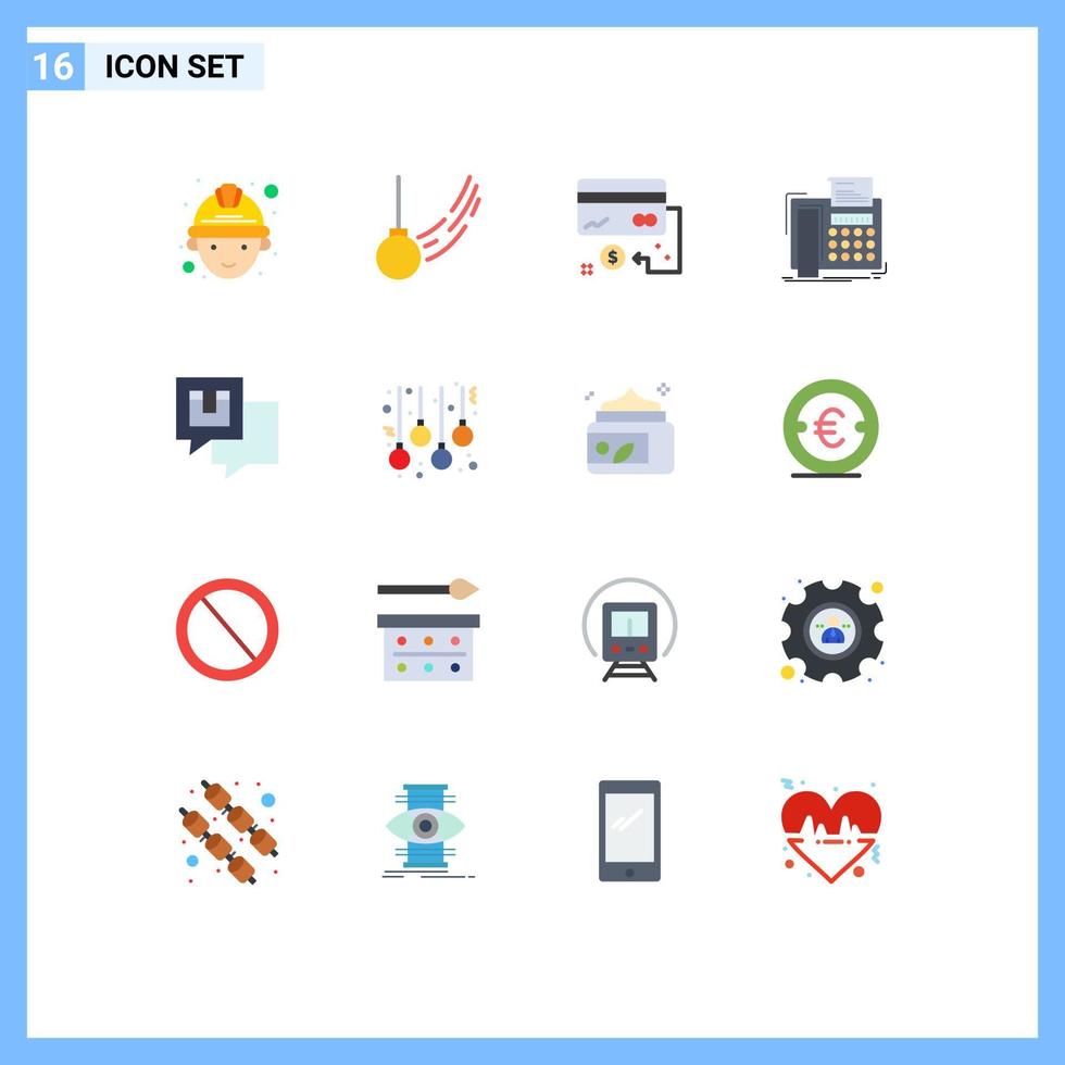 Group of 16 Modern Flat Colors Set for communication telephone business message marketing Editable Pack of Creative Vector Design Elements