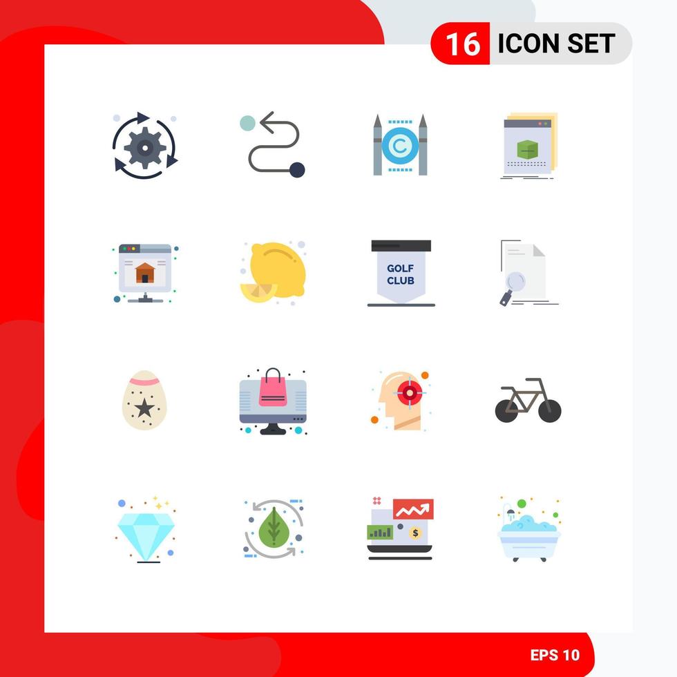 Group of 16 Modern Flat Colors Set for backup file business application software Editable Pack of Creative Vector Design Elements