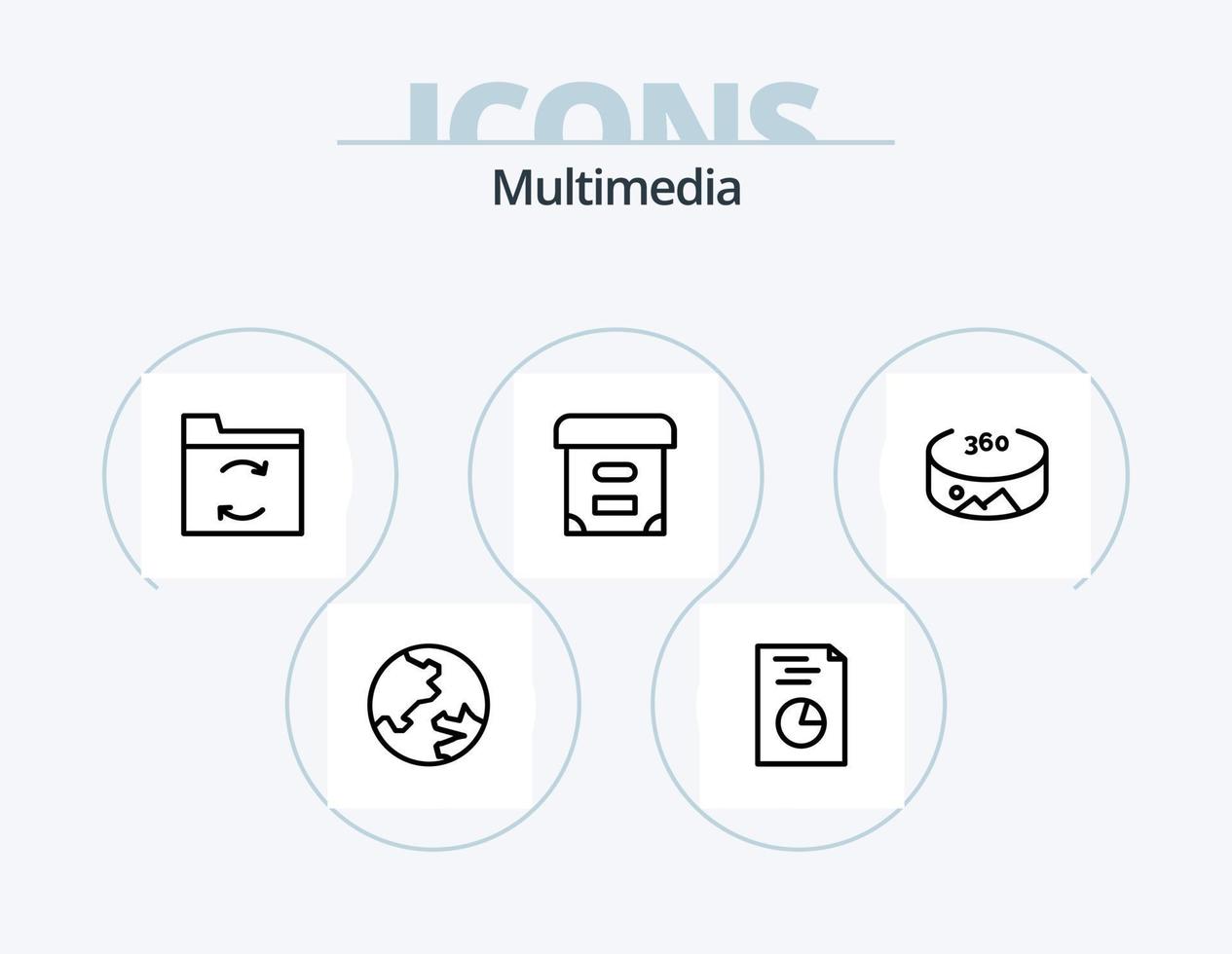 paquete de iconos de línea multimedia 5 diseño de iconos. . . geografía. palanca. control vector