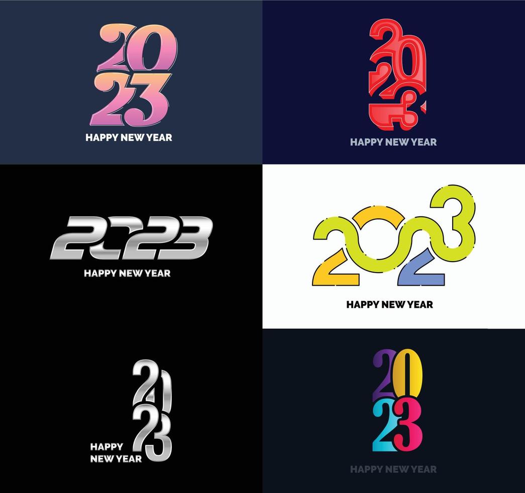 Big Set of 2023 Happy New Year logo text design 2023 number design template vector