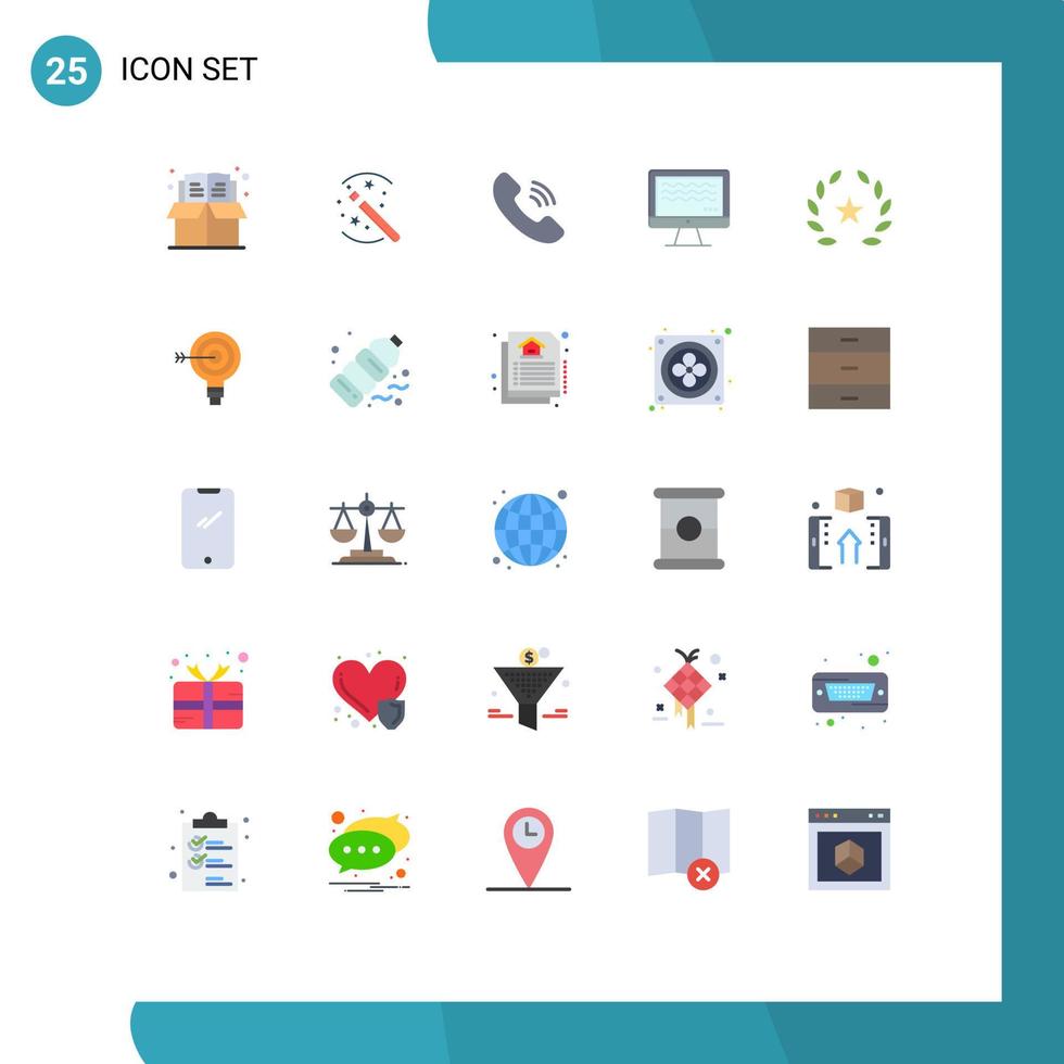 Universal Icon Symbols Group of 25 Modern Flat Colors of stare cinema call digital streaming Editable Vector Design Elements
