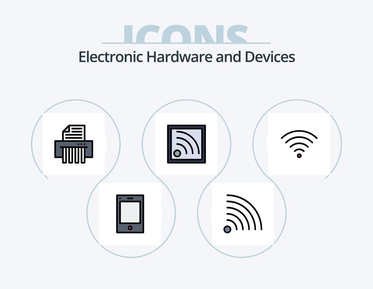 Devices Line Filled Icon Pack 5 Icon Design. . control. pick vector