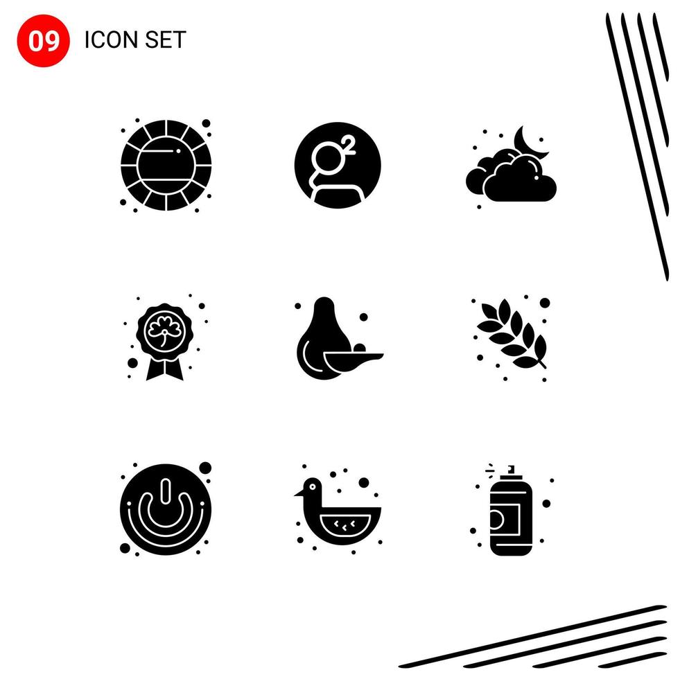 User Interface Pack of 9 Basic Solid Glyphs of food saint cloud patrick day Editable Vector Design Elements