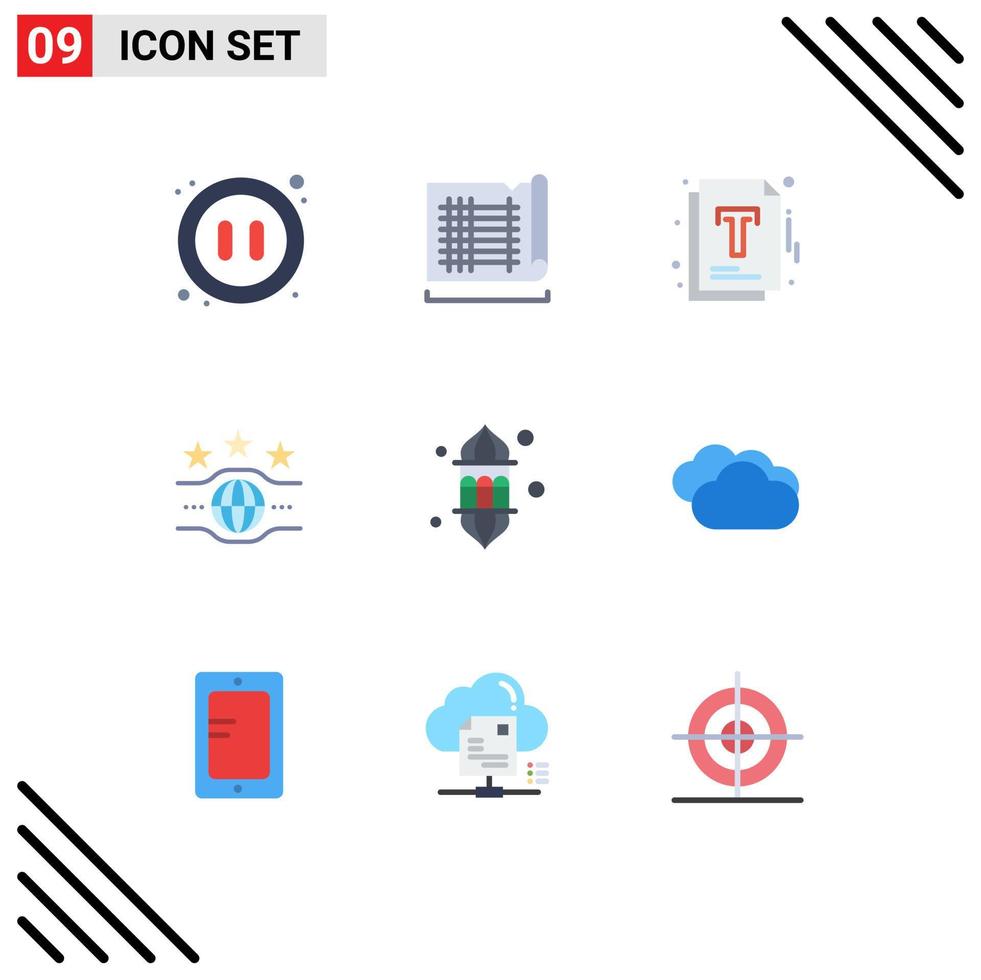 9 Creative Icons Modern Signs and Symbols of light sport document championship belt Editable Vector Design Elements