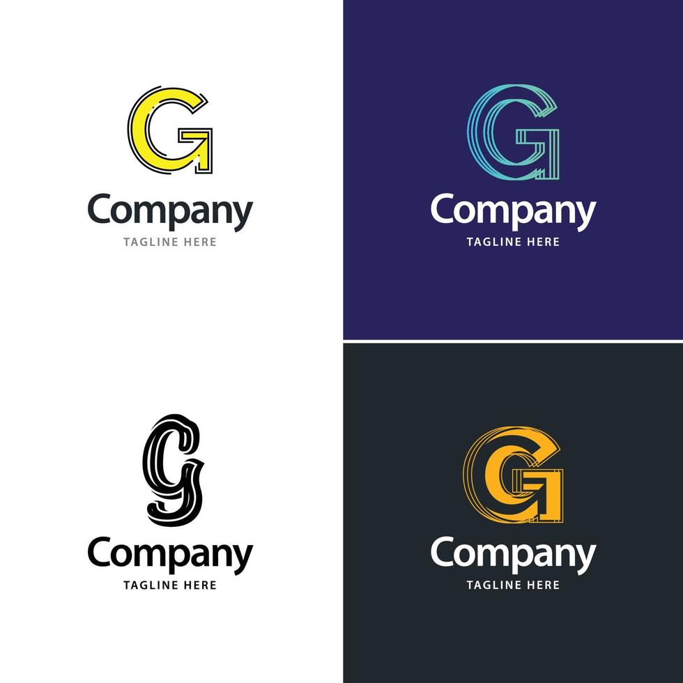 letra g diseño de paquete de logotipos grandes diseño de logotipos modernos y creativos para su negocio vector