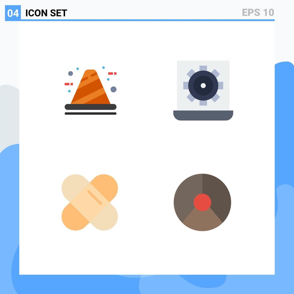 4 Universal Flat Icon Signs Symbols of architecture setting construction configure plaster Editable Vector Design Elements