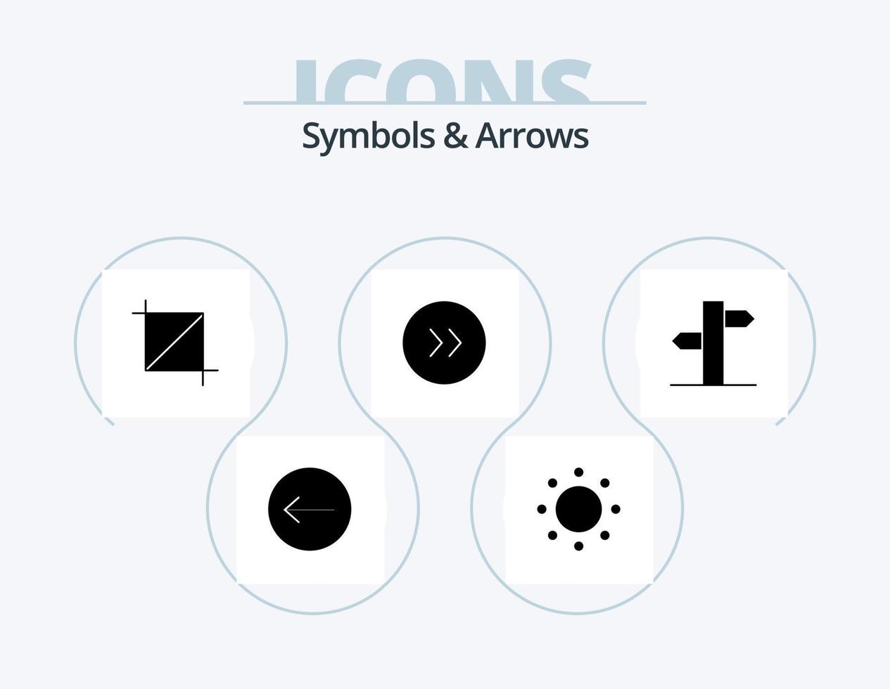 Symbols and Arrows Glyph Icon Pack 5 Icon Design. signal. arrows. screen. address. circle vector