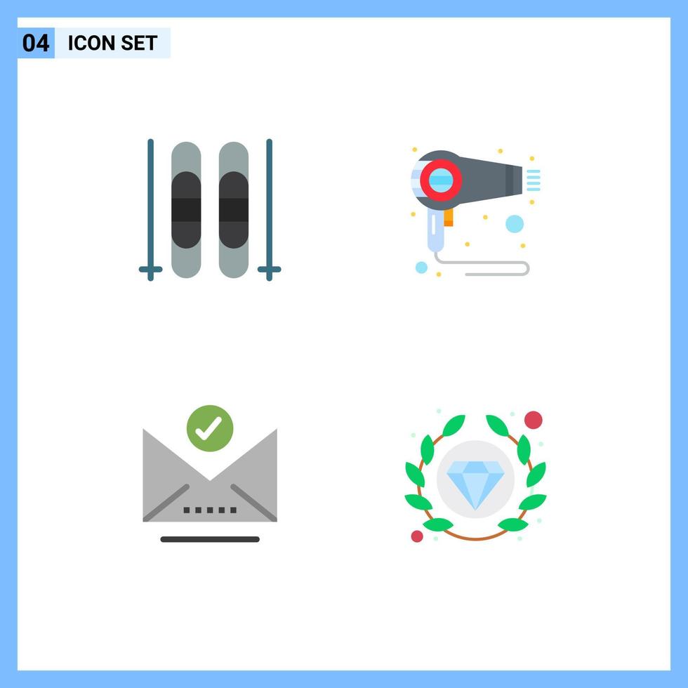 User Interface Pack of 4 Basic Flat Icons of ice letter dryer machine premium Editable Vector Design Elements